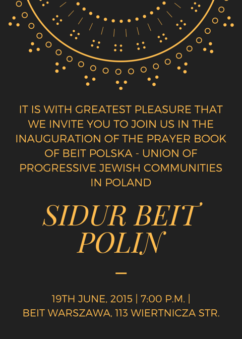 Invitation to the innauguration of the Sidur Beit Polin