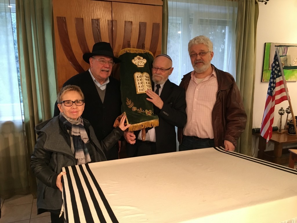 photo: 3-31-16 Rabbi Haim Beliak brought a Torah back to Poland.